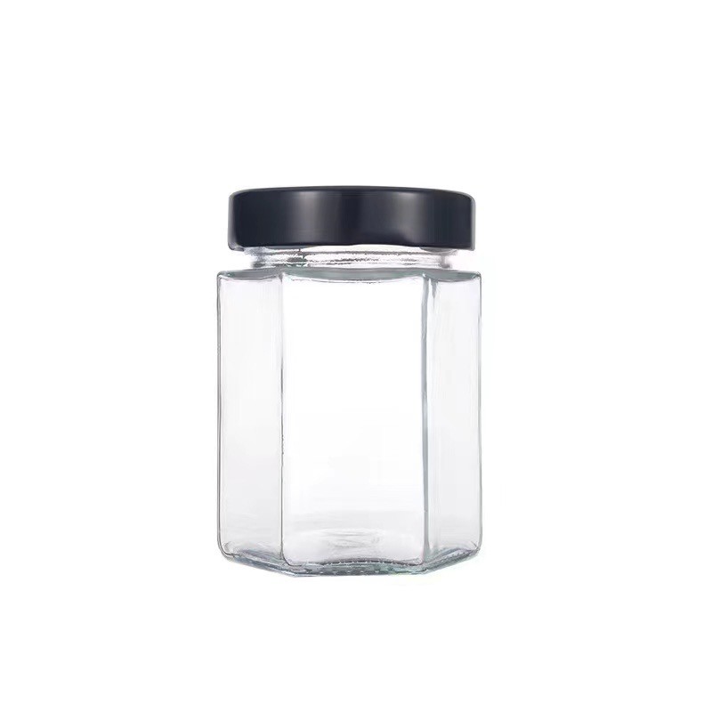 Hexagonal bottle with high lid250ml/8.45oz